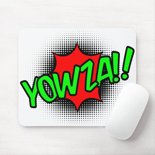 YOWZA! Pop Art Mouse Pad - Neon Green Comic Burst Mousepad (Mit Mouse)