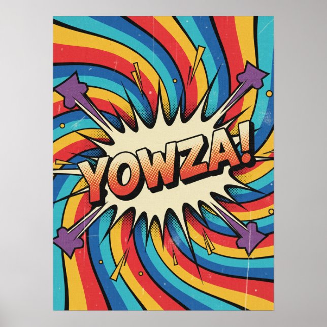 YOWZA! Wirbelexplosion: Vintage Pop Art Poster (Vorne)