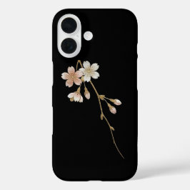 Yozakura Elegance: Golden Sakura & Midnight Black iPhone 16 Hülle