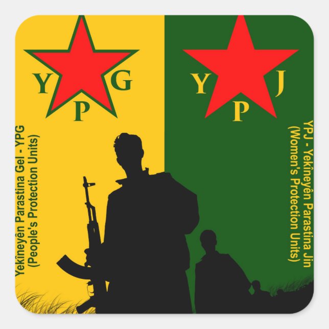 ypg 2 quadratischer aufkleber (Vorderseite)