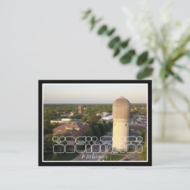 Ypsilanti Michigan Aerial City View Postkarte (Stehend Vorderseite)