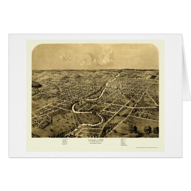 Ypsilanti, panoramische Karte MI - 1868 (Vorderseite (Horizontal))