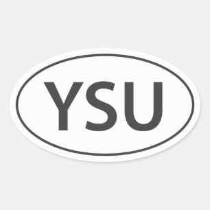 YSU Euro-Abziehbild Ovaler Aufkleber