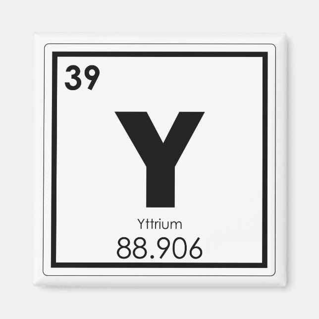Yttrium-Symbol-Chemieformel Magnet (Vorne)