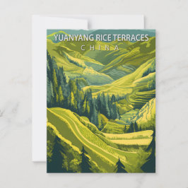 Yuanyang-Reisfelder China Vintage Reise Postkarte
