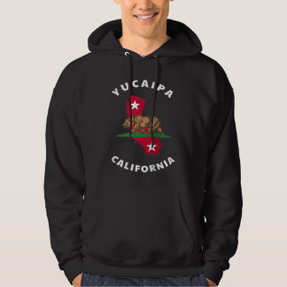 Yucaipa California CA Flag and Bear Badge Souvenir Hoodie