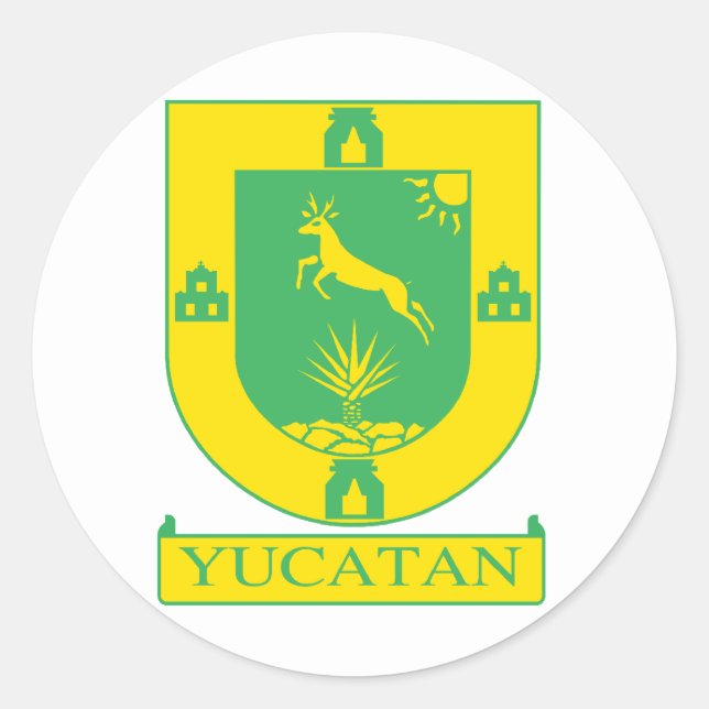 Yucatan, mexikanische Flagge Runder Aufkleber (Vorderseite)