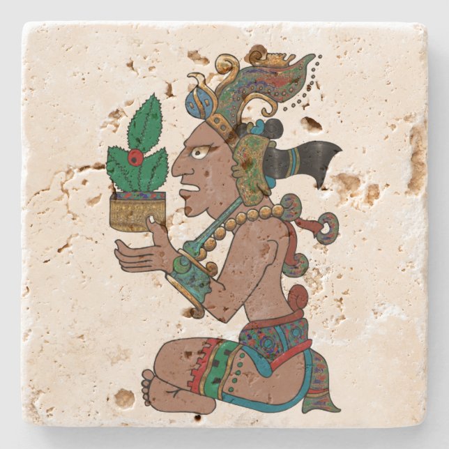 Yucatan Psychedelic Mexico Visiones Steinuntersetzer (Vorderseite)