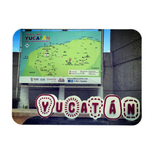 Yucatan Sign and Map, Mexico Foto Magnet