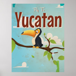 Yucatan Vogel Vintage Urlaubsposter Poster