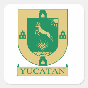 Yucatán-Wappen - Mexiko Quadratischer Aufkleber
