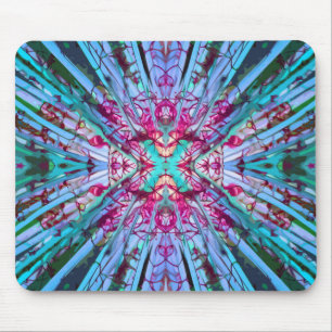 Yucca Op Art in Türkis Mousepad
