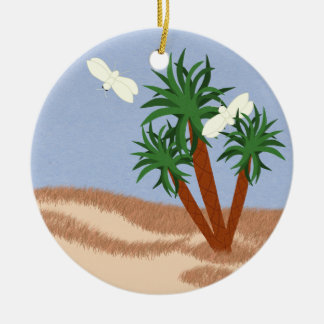 Yucca Pflanze und Yucca Moths Whimsical Cartoon Ar Keramik Ornament