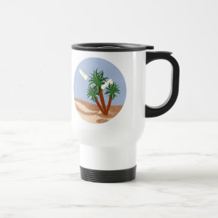 Yucca Pflanze und Yucca Moths Whimsical Cartoon Ar Reisebecher