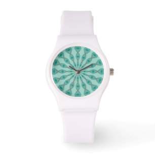 Yukka Green und Hint von rosa Kaleidoskop Armbanduhr