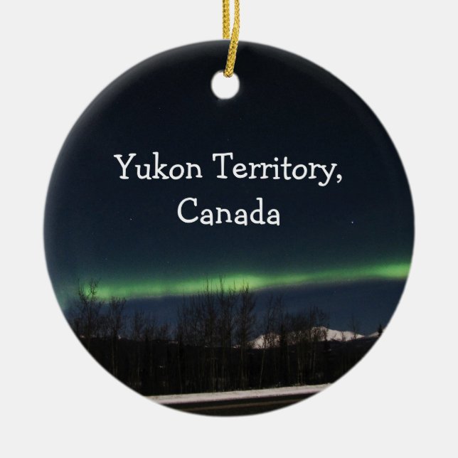 Yukon-Aurora Borealis; Yukon-Territoriums-Andenken Keramikornament (Vorne)