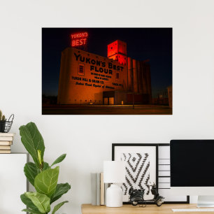 Yukon' Best Flour Neon-Nacht Künstlerische Ansicht Poster