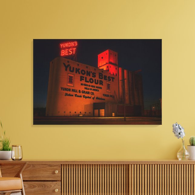Yukon' Best Flour Neon Night Artistic View  Leinwanddruck (Insitu (Wohnzimmer))