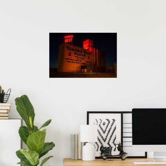 Yukon' Best Flour Neon Night Artistic View  Poster (Heimbüro)