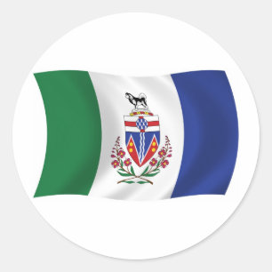 Yukon-Flaggenaufkleber Runder Aufkleber