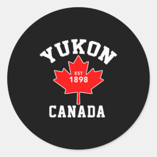 Yukon Kanada Est 1898 Patriotisches T-Shirt Runder Aufkleber