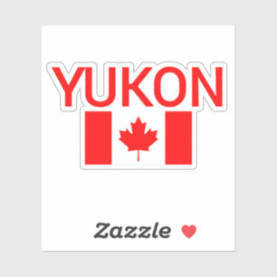 Yukon Kanada Kanadische Flagge Dunkle Farbe,yukon, Aufkleber