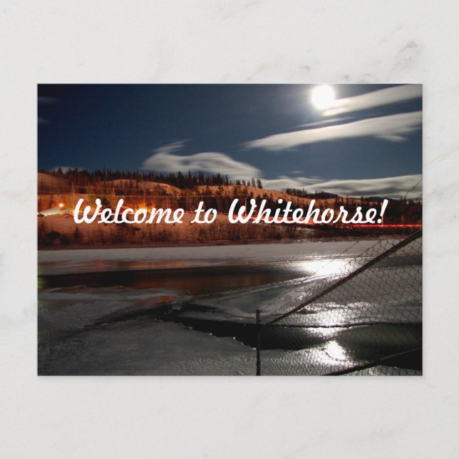 Yukon River Moon Postkarte (Vorderseite)