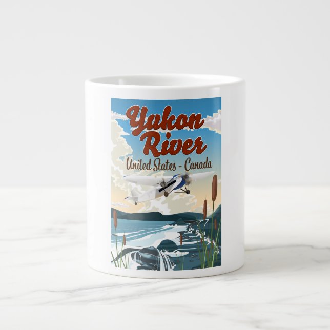 Yukon River USA Kanada Reiseplakat Jumbo-Tasse (Vorderseite)