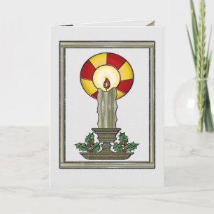 Yule Candle Card Feiertagskarte