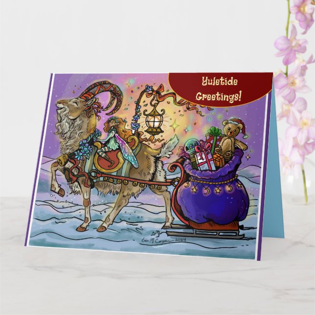 Yule Goat Holiday Magic Karte (Orchidee)