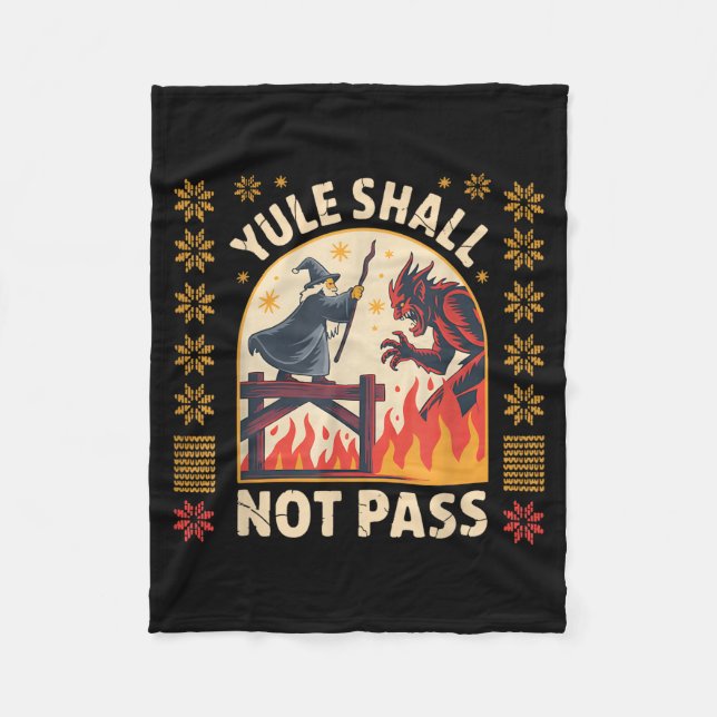 Yule Shall Not P Fantasy Krampus Holiday Pun Funny Fleecedecke (Vorderseite)
