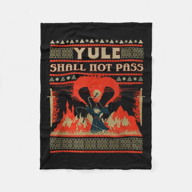 Yule Shall Not P Fantasy Wizard Holiday Pun  Fleecedecke (Vorderseite)