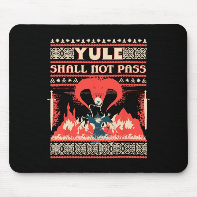 Yule Shall Not P Fantasy Wizard Holiday Pun Funny  Mousepad (Vorne)