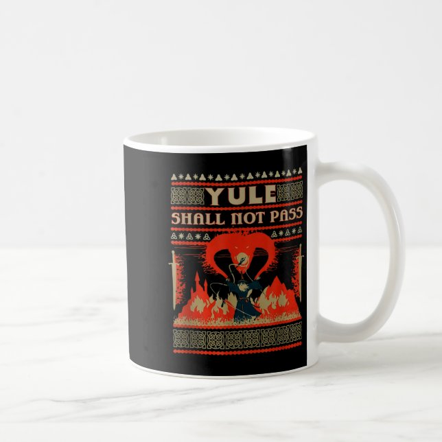 Yule Shall Not P Fantasy Wizard Holiday Pun  Kaffeetasse (Rechts)