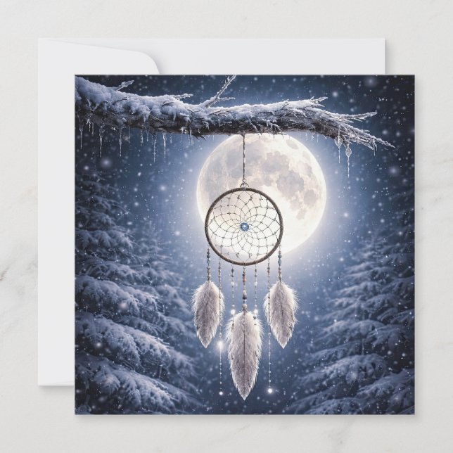 Yule-Wintersonnenwende-Mond-Traumfänger (Vorderseite)