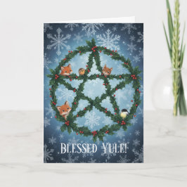 Yule Wreath Card Feiertagskarte