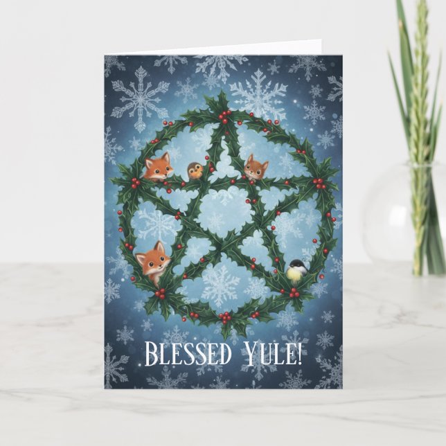 Yule Wreath Card Feiertagskarte (Vorderseite)