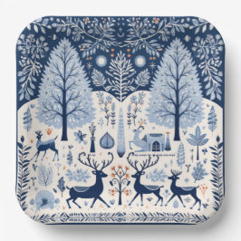 Yuletide Ansammlungen Pappteller