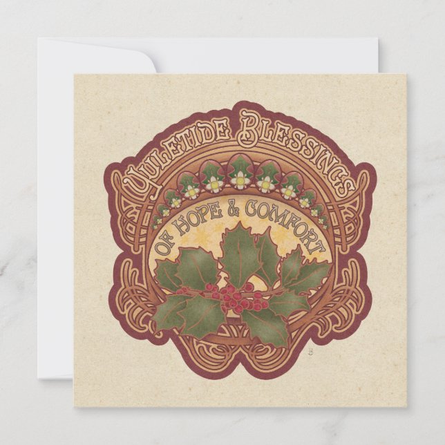 Yuletide Bénédictions Carte de vacances Carré ou r (Devant)