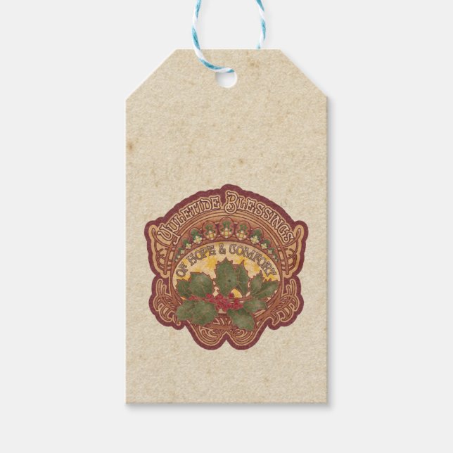 Yuletide Blessings Holiday Gift Tag Geschenkanhänger (Vorderseite)