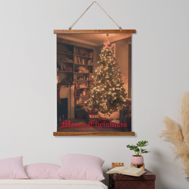 Yuletide Charm Wandteppich Mit Holzrahmen (Schlafzimmer)