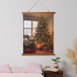 Yuletide Charm Wandteppich Mit Holzrahmen