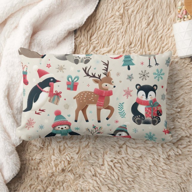 Yuletide Creatures Christmas Pillow Lendenkissen (Decke)