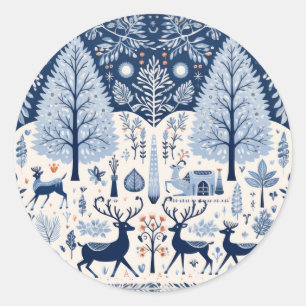 Yuletide Decor Runder Aufkleber