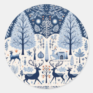 Yuletide Decor Runder Aufkleber