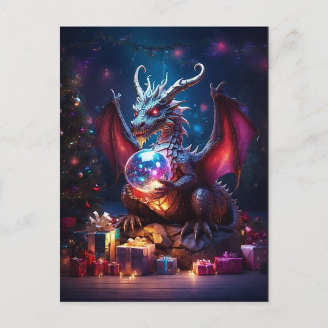 Yuletide Dragons Postkarte (Vorderseite)