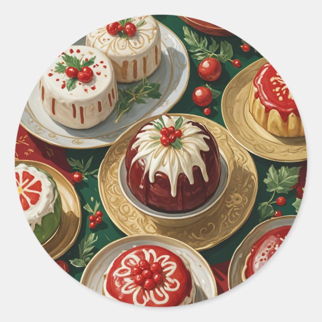 Yuletide Fest Runder Aufkleber (Vorderseite)