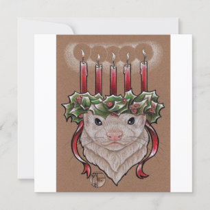 Yuletide Frettchen-Weihnachtskarte Dankeskarte