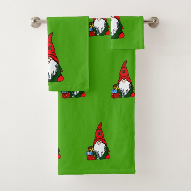 Yuletide Gnome-Badezimmer-Tuch-Set Badhandtuch Set (Insitu)