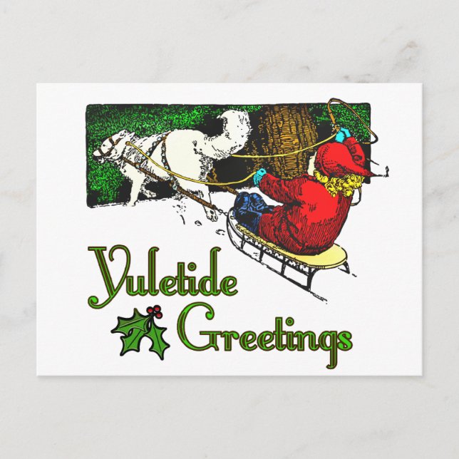 Yuletide Greetings Card Postkarte (Vorderseite)
